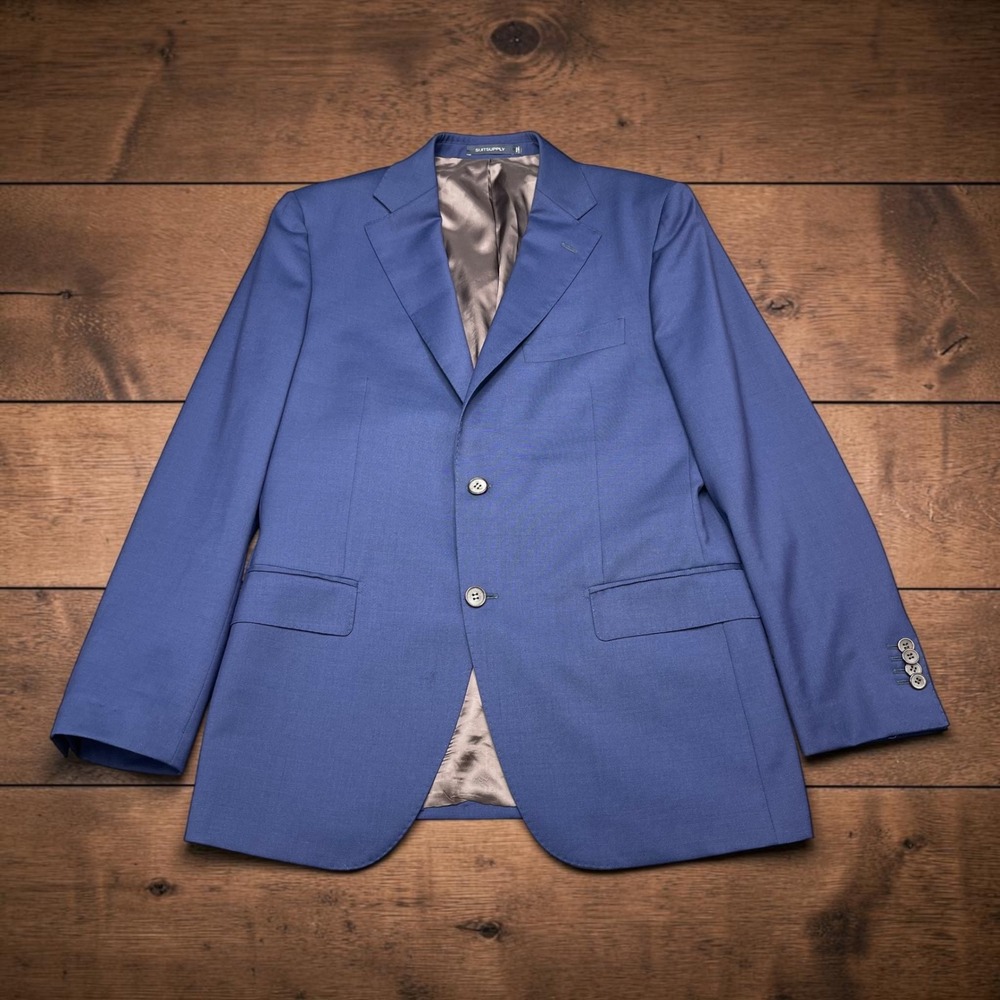 Suitsupply Napoli Single Breasted Blue Zignone Wool Blazer Jacket Mens Size 40R